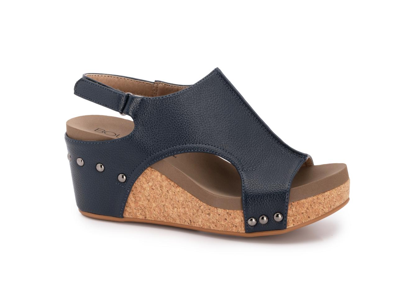 Navy cork wedge sandals best sale