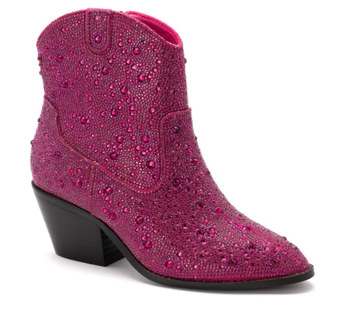 Corkys Fuchsia Shine Bright Rhinestone short boot