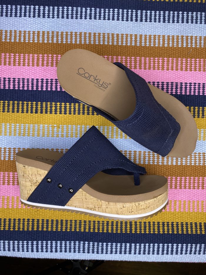 Corkys Navy Flirty Sport Wedge - Image 5