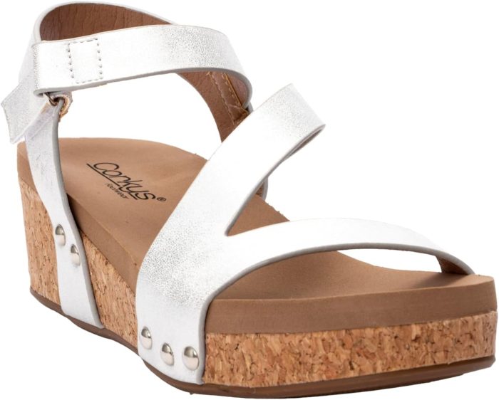 whit metallic Low rise wedge