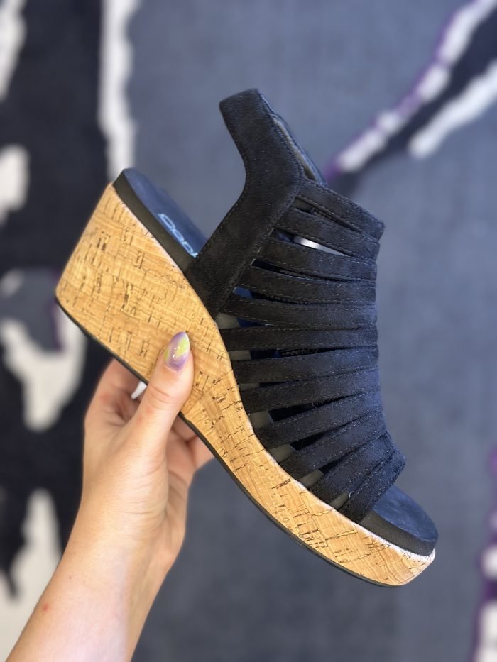 Corkys Black Faux Suede Oopsie Daisy