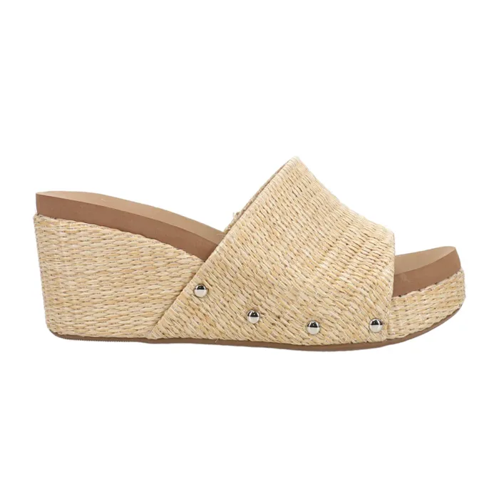 backless raffia wedge
