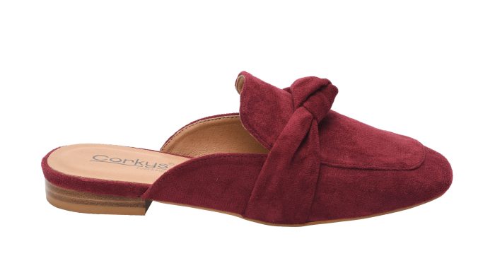 Corkys Burgundy Faux Suede Clingy Flat - Image 2