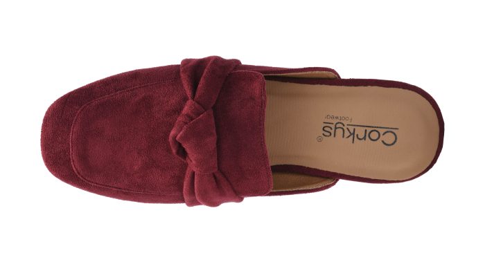 Corkys Burgundy Faux Suede Clingy Flat - Image 4