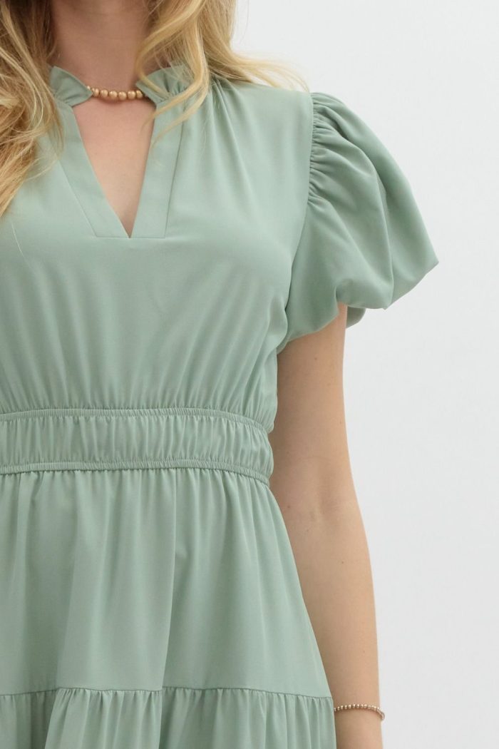 Bubble Sleeve Maxi Dress by Entro - Image 6