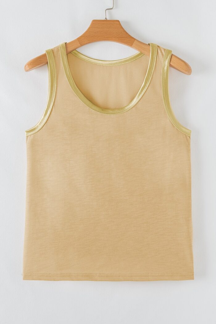 PREORDER Metallic Sheen Edge Scooped Tank Top 3 colors - Image 4