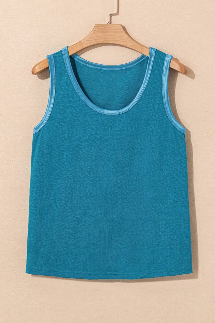 PREORDER Metallic Sheen Edge Scooped Tank Top 3 colors - Image 2