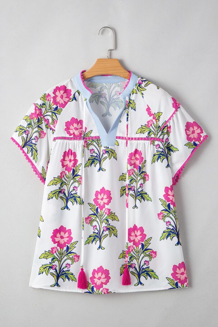 PREORDER PLUS SIZE White Floral BoHo Top