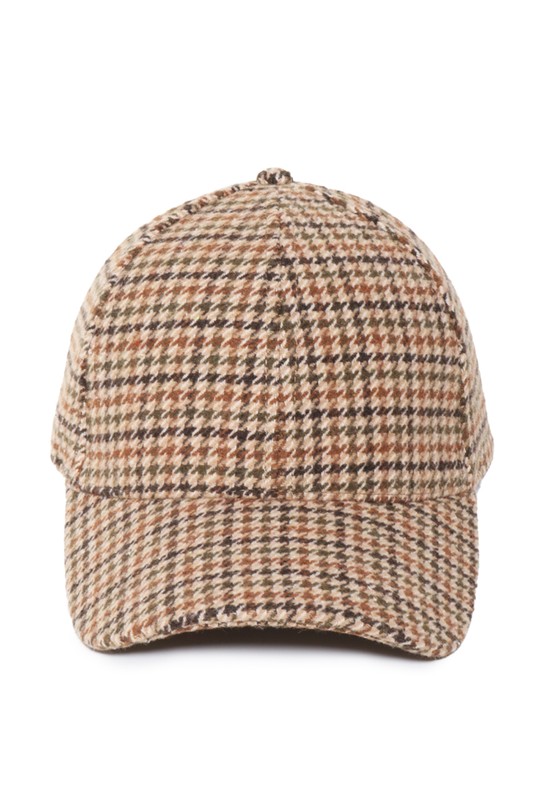 Plaid Woven Baseball Cap