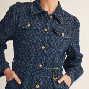 Jodifl Denim Pocketed Button Down Dress