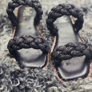 Corkys Black Rhinestone Don't Get It Twisted Sandal