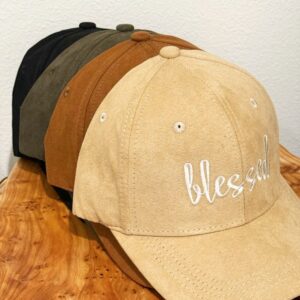 Blessed Embroidered Suede Baseball Caps