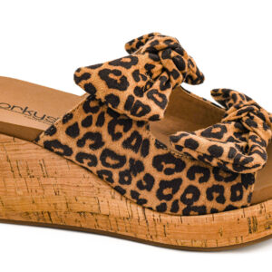 Corkys Leopard Bowed Up Wedge