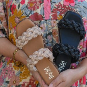Corkys Champagne Rhinestone Don't Get It Twisted Sandal