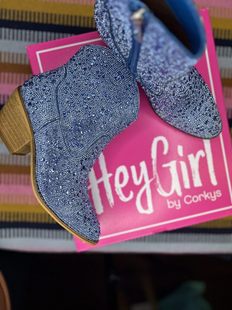 Corkys Blue Shine Bright Rhinestone short boot