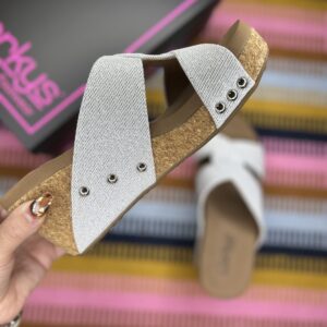 Corkys Silver Shimmer Bonny Wedge