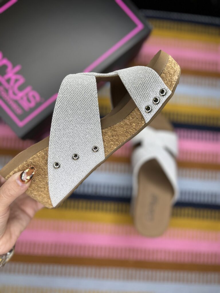 Corkys Silver Shimmer Bonny Wedge