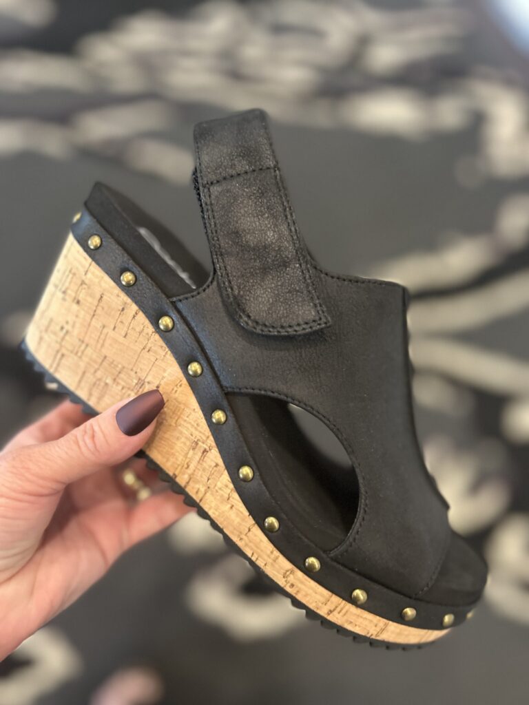 Corkys Black For Keeps Wedge