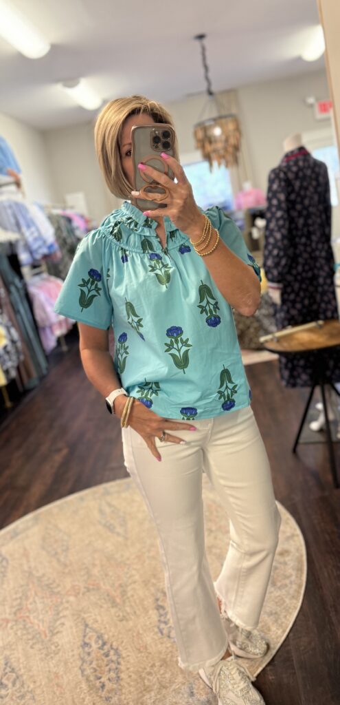 Sugarlips Amena Floral Darthy Smocked Top