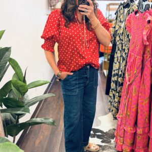 Vine & Love Red Polka Dot Blouse