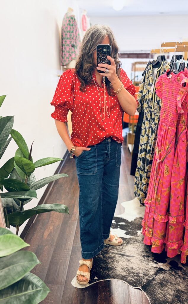 Vine & Love Red Polka Dot Blouse