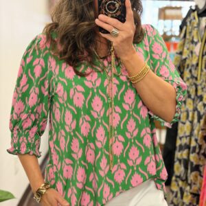 Pink and Green Dear Scarlet Blouse