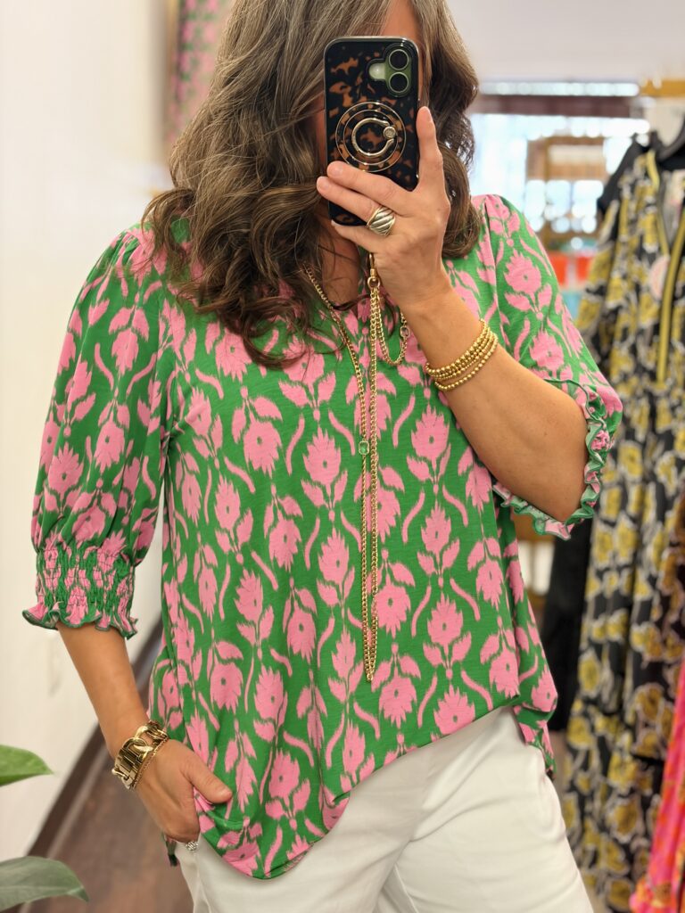 Pink and Green Dear Scarlet Blouse