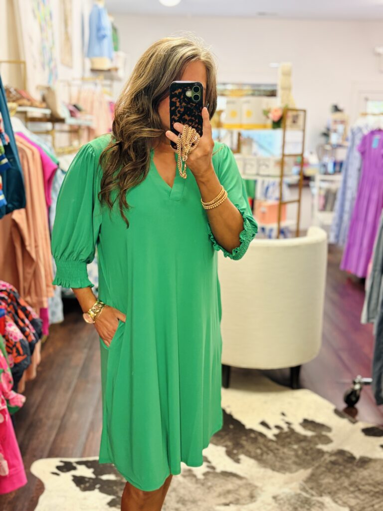 PREORDER Smocked Sleeve Lizzy Collar Shirt Dress