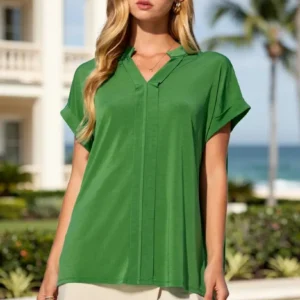 Kelly Green Pleated Lizzy Top